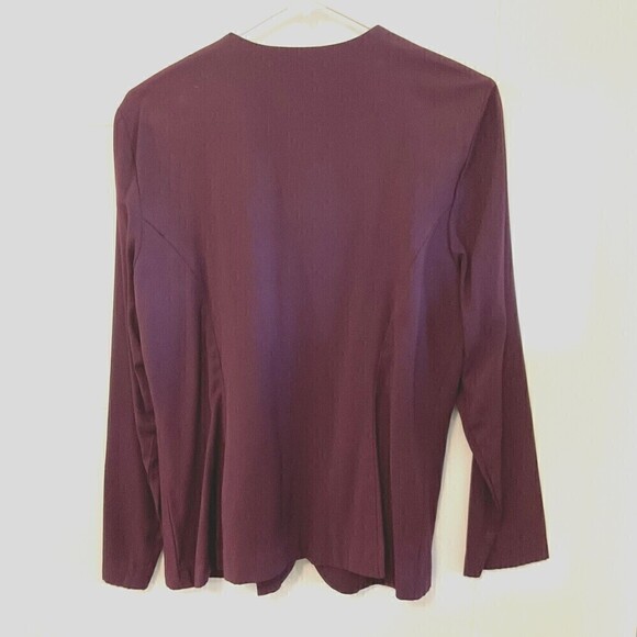 Vintage Via Sant Andrea Suit Blouse / Skirt Burgundy Set Size (12M) - Picture 3 of 5